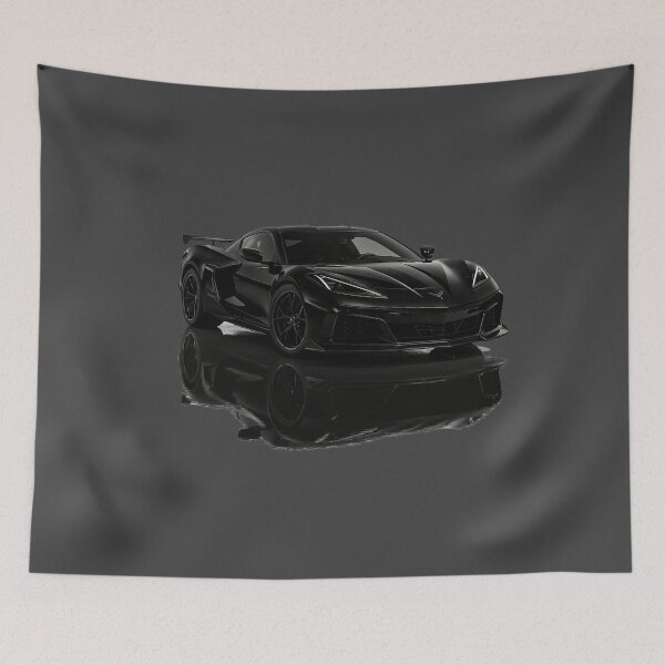Item preview, Blacked Out C8 Corvette Z06 – Stealth Supercar Art with Reflective Mirror Finish designed and sold by TheArtOfCar.