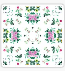 backdrop elegance fabric orchids green retro artwork seamless colorful repeat pattern Sticker