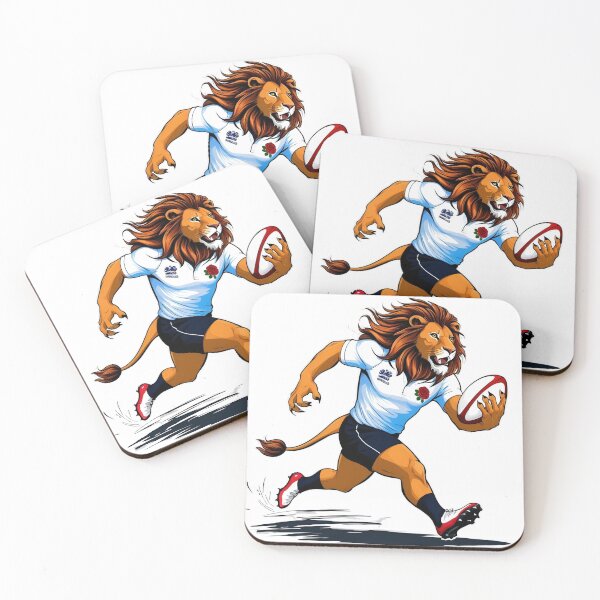 Item preview, England Rugby Lion – Fierce Mascot in White Jersey designed and sold by RAA-Logo-Image.
