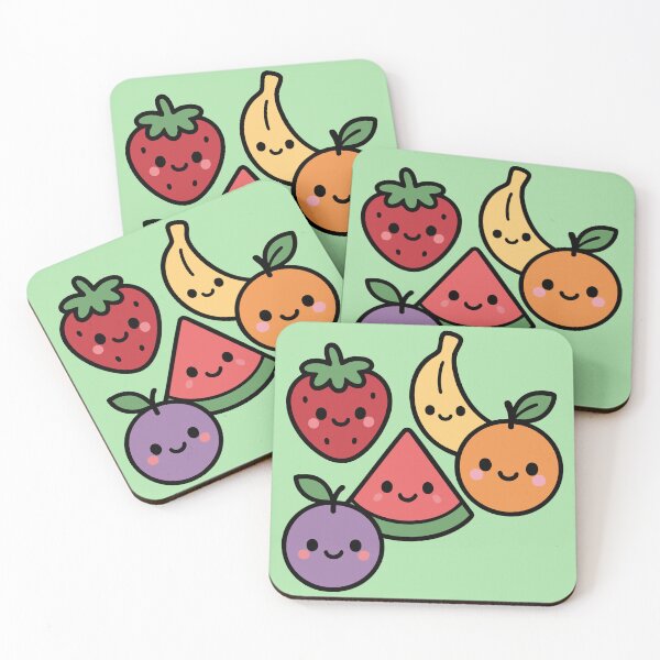 Item preview, Kawaii Fruit Friends – Cute Minimalist designed and sold by GinColorist.