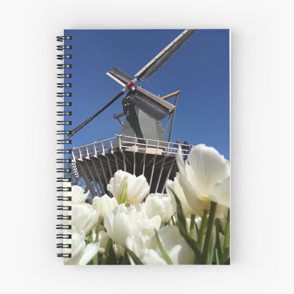 Item preview, Dutch windmill and tulips photography designed and sold by DiensDesign.