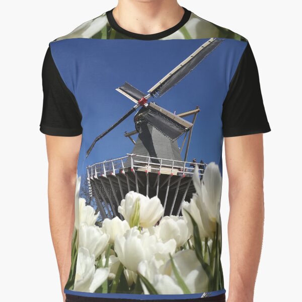 Item preview, Dutch windmill and tulips photography designed and sold by DiensDesign.