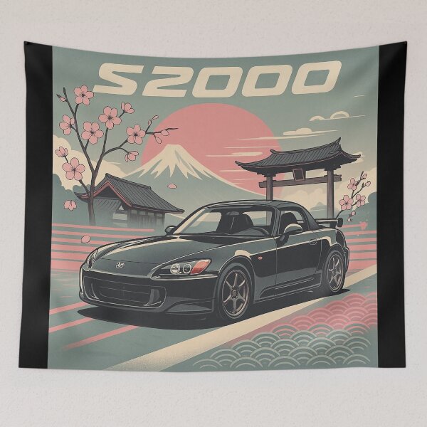 Item preview, Honda S2000 JDM Art – Sakura Drift Scene with Mt. Fuji & Torii Gate designed and sold by TheArtOfCar.