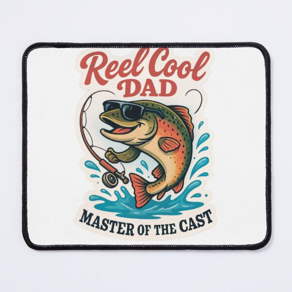 Item preview, Reel Cool Dad – Master of the Cast Sticker designed and sold by Funbly.