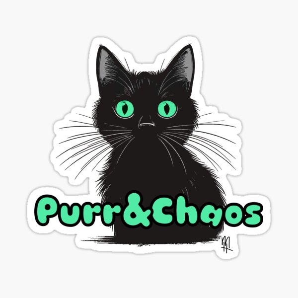 Item preview, Purr & Chaos - cat designed and sold by maggiehuth.