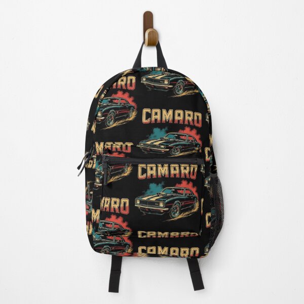 Item preview, 1967 Camaro RS Muscle Car Retro Art – Burnout with Red Blue Smoke designed and sold by TheArtOfCar.