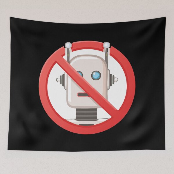 Item preview, Prohibition sign of using artificial intelligence, Do not use AI tools, Artificial Intelligence is not allowed, Anti Ai sign, No AI-Generated Content, Ban on artificial intelligence designed and sold by Danler.