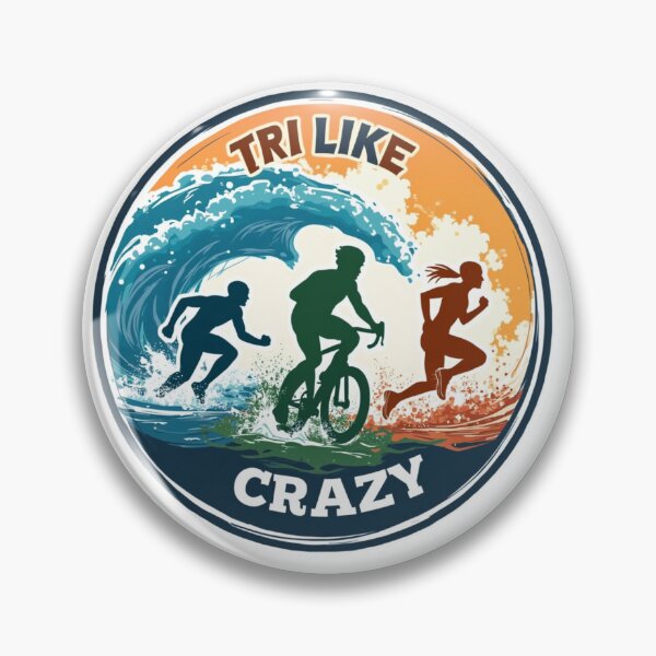 Artikelvorschau, TRI LIKE CRAZY – Mutiger Triathlon-Motivationsaufkleber entworfen und verkauft von Triathlongram.