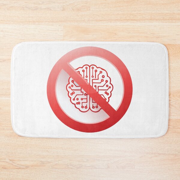 Item preview, Prohibition sign of using artificial intelligence, Do not use AI tools, Artificial Intelligence is not allowed, Anti Ai sign, No AI-Generated Content, Ban on artificial intelligence designed and sold by Danler.