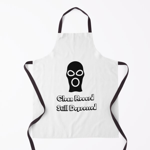 Item preview, Masked Head Clean Record Still Depressed Sarcastic Slogan designed and sold by GorinART.