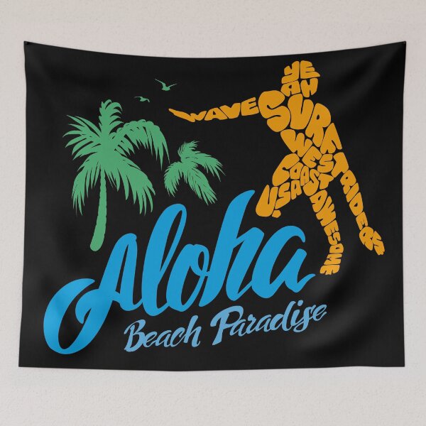 Item preview, Aloha Beach Paradise Surf Art – Retro Tropical Palm Tree Summer Vibes designed and sold by StickerAndLove.