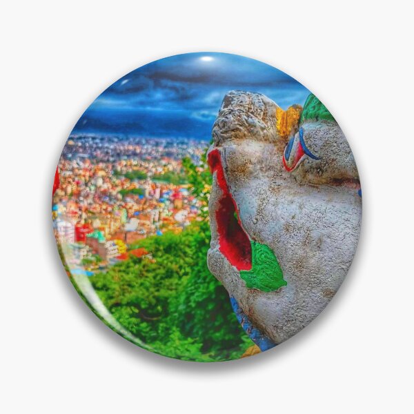 Item preview, Colorful Guardian at Kathmandu’s Monkey Temple designed and sold by Faruk Kalkan Travel Gallery.