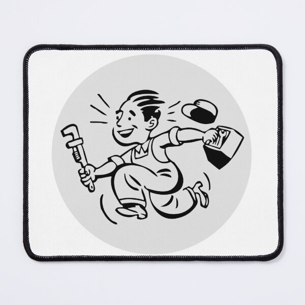 Item preview, SPEEDY REPAIRMAN CARTOON sticker and t-shirt designed and sold by PIXEL POP DESIGNS - Beyond the Norm!.