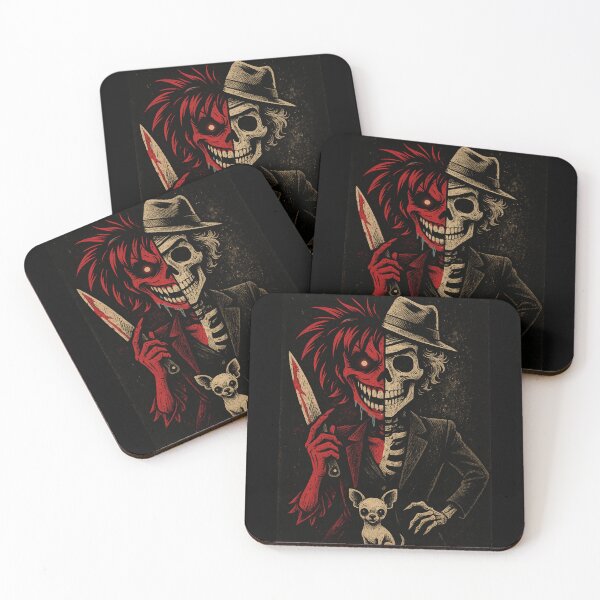 Item preview, Split Creepy Skeleton/Monster with Chihuahua designed and sold by FuntasticMatt.