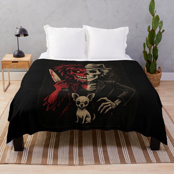 Item preview, Split Creepy Skeleton/Monster with Chihuahua designed and sold by FuntasticMatt.