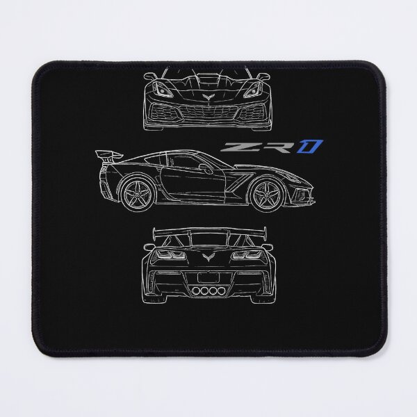 Item preview, 2019 Corvette ZR1 Blueprint – Front Side Rear Line Art Illustration designed and sold by TheArtOfCar.