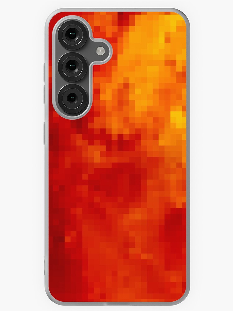 Thumbnail 1 of 4, Samsung Galaxy Phone Case, Vibrant Fire Pixelated Pattern designed and sold by K9ish.
