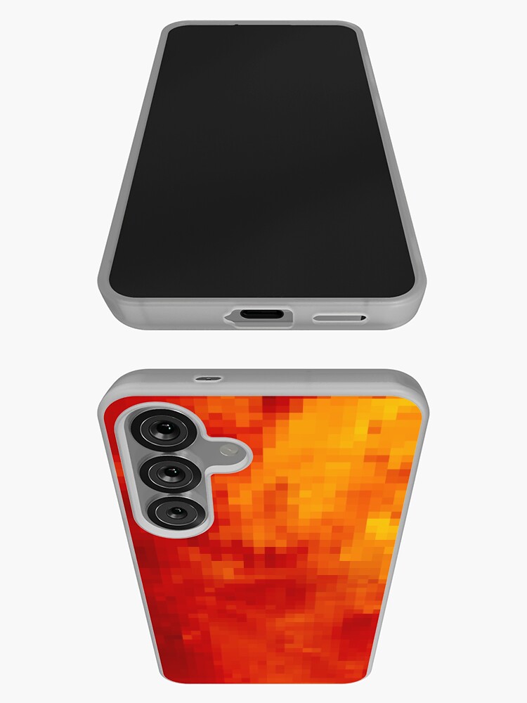 Thumbnail 3 of 4, Samsung Galaxy Phone Case, Vibrant Fire Pixelated Pattern designed and sold by K9ish.