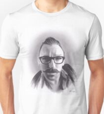 Realism Charcoal Drawing of Artist Damon Lucas Farkas Unisex T-Shirt