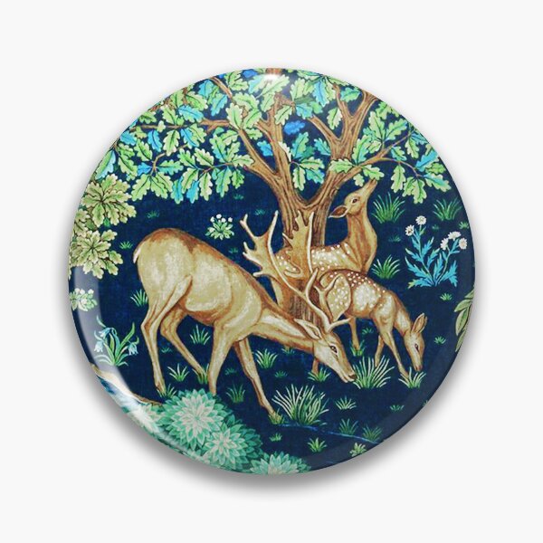 Item preview, William Morris Deer by a Brook Indigo designed and sold by Marymarice.