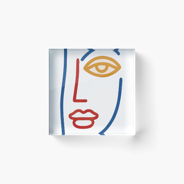 Item preview, Minimal Abstract Face Line Art – Modern Colorful Portrait Design	 designed and sold by weirdfishes123.