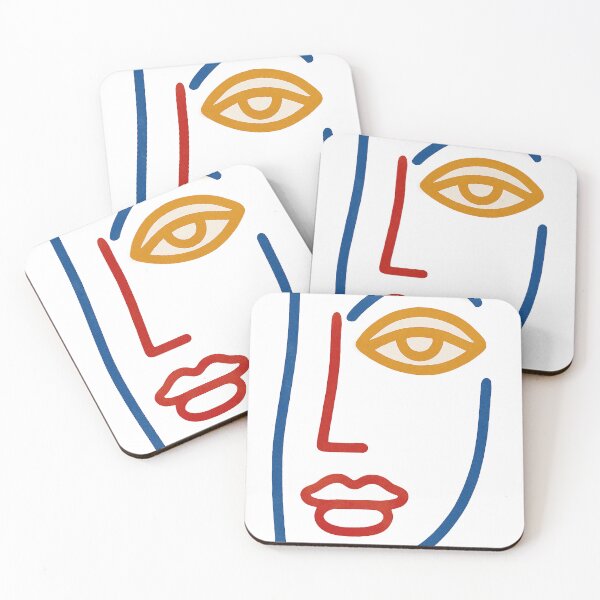Item preview, Minimal Abstract Face Line Art – Modern Colorful Portrait Design	 designed and sold by weirdfishes123.