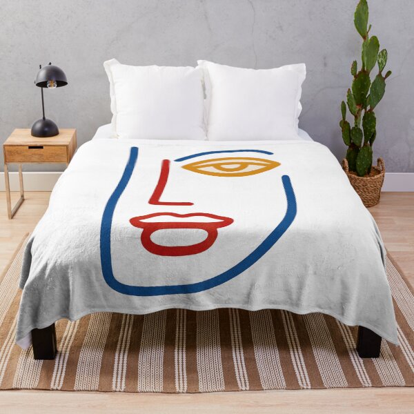 Item preview, Minimal Abstract Face Line Art – Modern Colorful Portrait Design designed and sold by weirdfishes123.