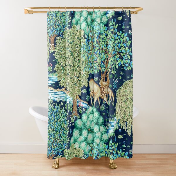 Item preview, William Morris Deer by a Brook Indigo designed and sold by Marymarice.
