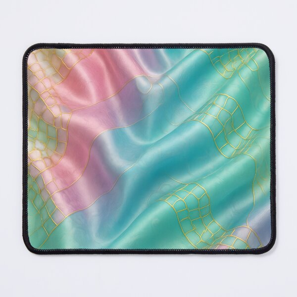 Item preview, Pastel Satin Mosaic Fabric – Iridescent Multicolor Flowing Tiles Pattern designed and sold by Majd-makansi.