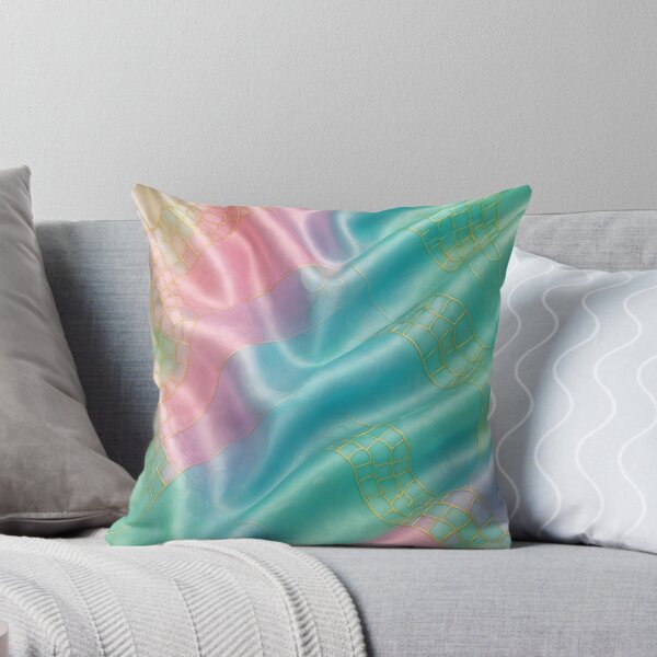 Item preview, Pastel Satin Mosaic Fabric – Iridescent Multicolor Flowing Tiles Pattern designed and sold by Majd-makansi.