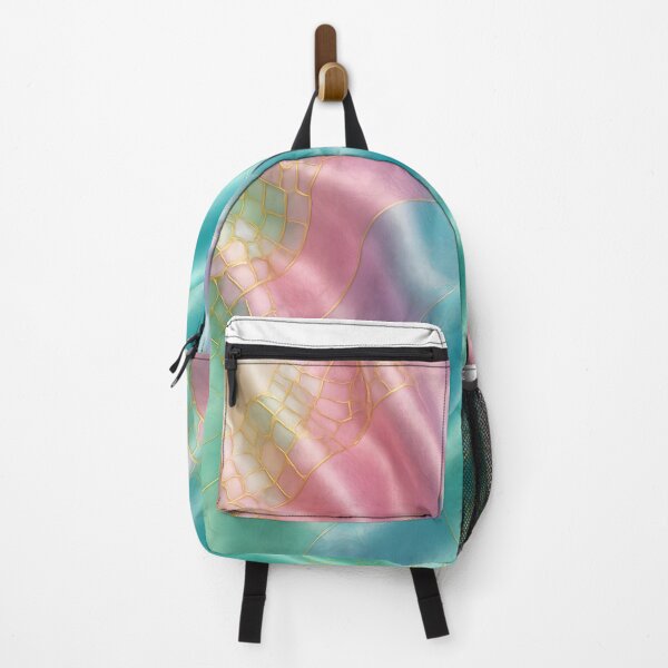 Item preview, Pastel Satin Mosaic Fabric – Iridescent Multicolor Flowing Tiles Pattern designed and sold by Majd-makansi.