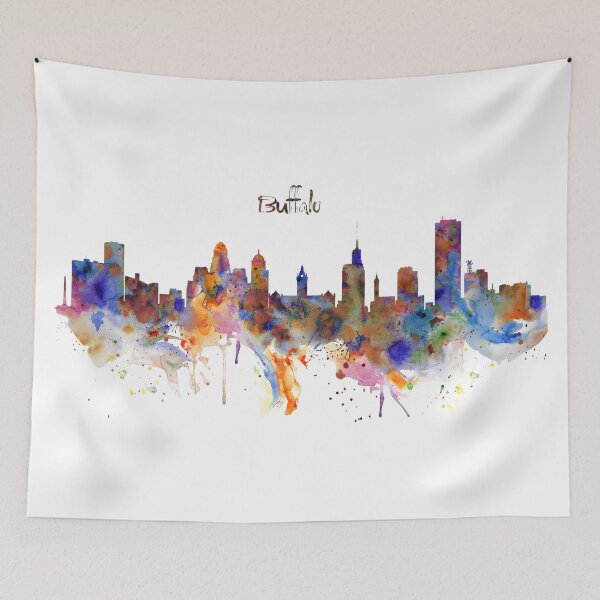 Item preview, Buffalo Skyline Watercolor designed and sold by caracatita75.
