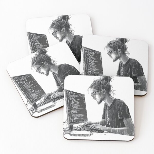 Item preview, Concentrated Programmer Writing Code designed and sold by MelaDizayn.