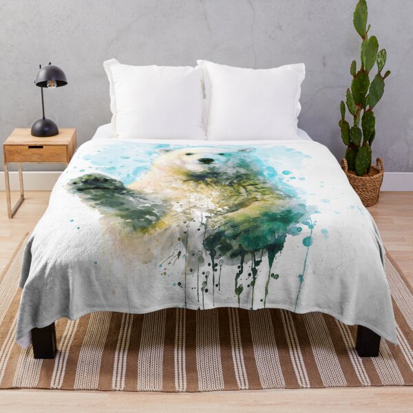 Item preview, Polar Bear Waving Watercolor designed and sold by caracatita75.