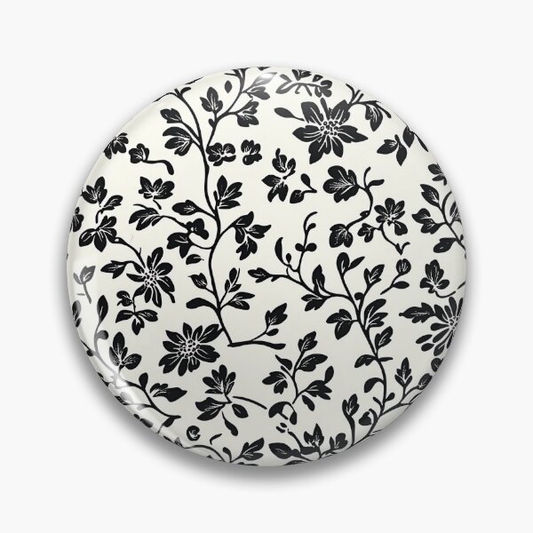 Item preview, Patrón floral. Campo de flores. Ramo de flores. Flores negras sobre fondo blanco. designed and sold by MagelliShop.