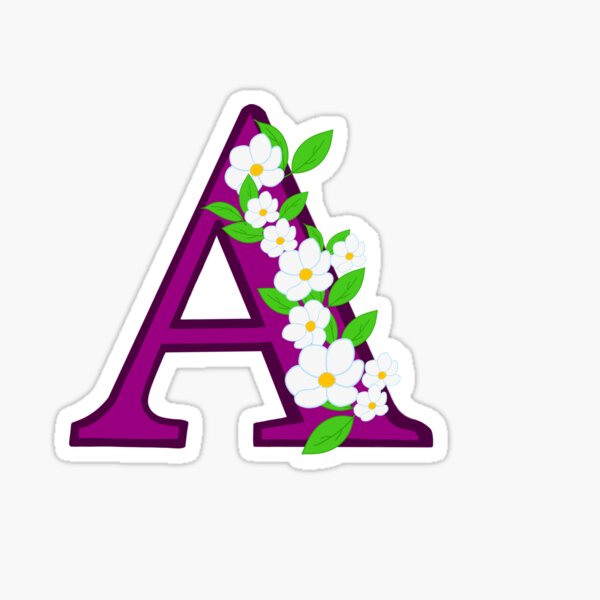 Vista previa del artículo con la obra «Letra floral A – Arte monográfico botánico», diseñado y vendido por ArtistrybyJ.