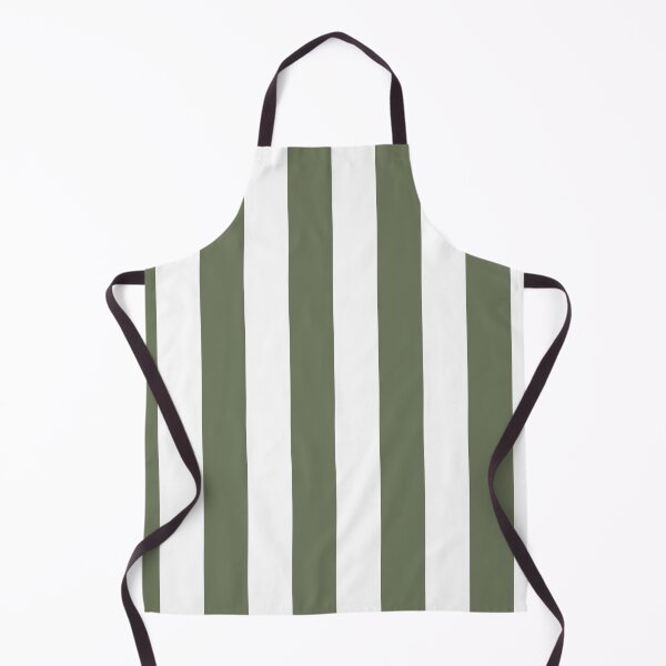 Item preview, Moss Green White Wide Vertical Stripes designed and sold by Feeling Artsy.
