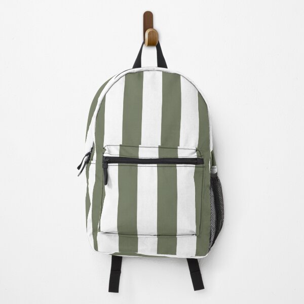 Item preview, Moss Green White Wide Vertical Stripes designed and sold by Feeling Artsy.
