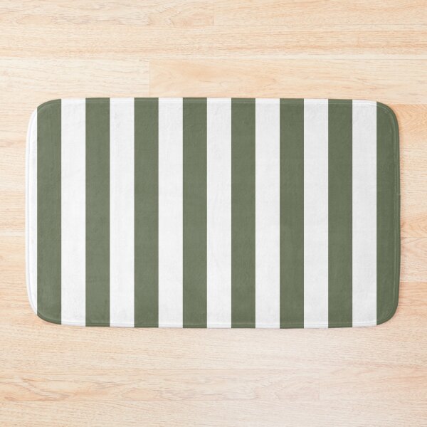 Item preview, Moss Green White Wide Vertical Stripes designed and sold by Feeling Artsy.
