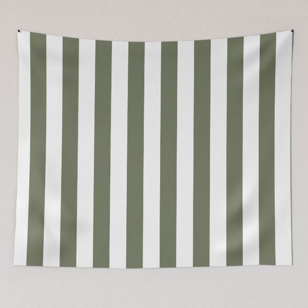 Item preview, Moss Green White Wide Vertical Stripes designed and sold by Feeling Artsy.