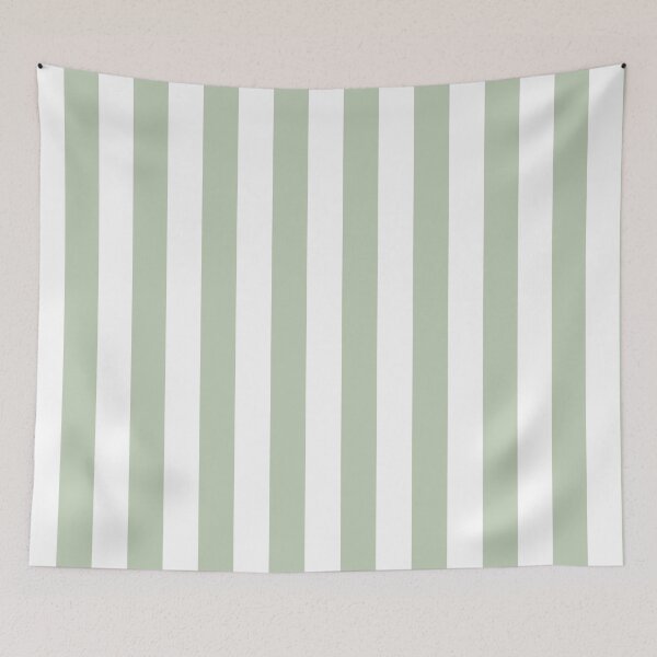 Item preview, Sage Green White Wide Vertical Stripes designed and sold by Feeling Artsy.