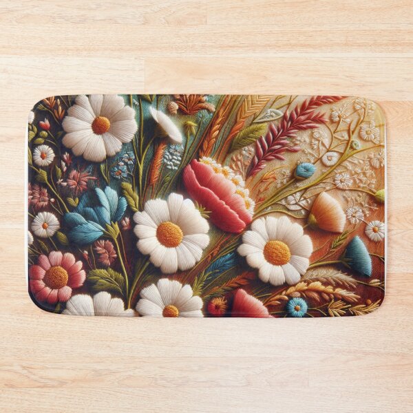 Item preview, Cozy Aesthetic Faux Embroidered Floral Patterns, Vintage Textile-Inspired Designs for designed and sold by CreativePodArt.