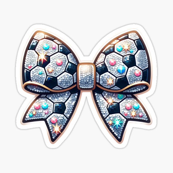 Item preview, Soccer Graphic Sequin Bow Design designed and sold by theficklepixel.