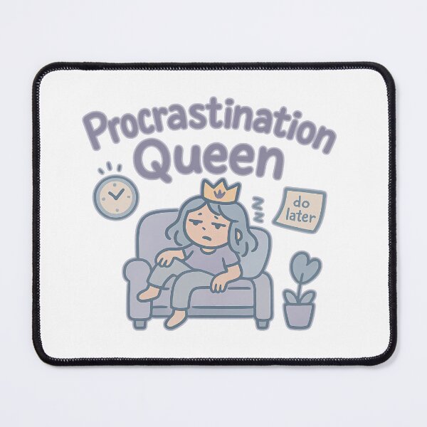 Item preview, Procrastination Queen - Cute Funny Doodle Art designed and sold by Infinity Drip Design.