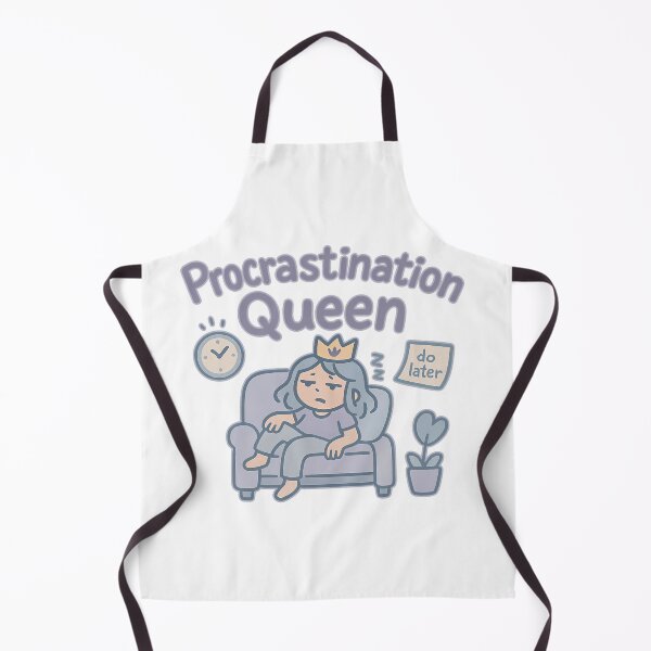 Item preview, Procrastination Queen - Cute Funny Doodle Art designed and sold by Infinity Drip Design.