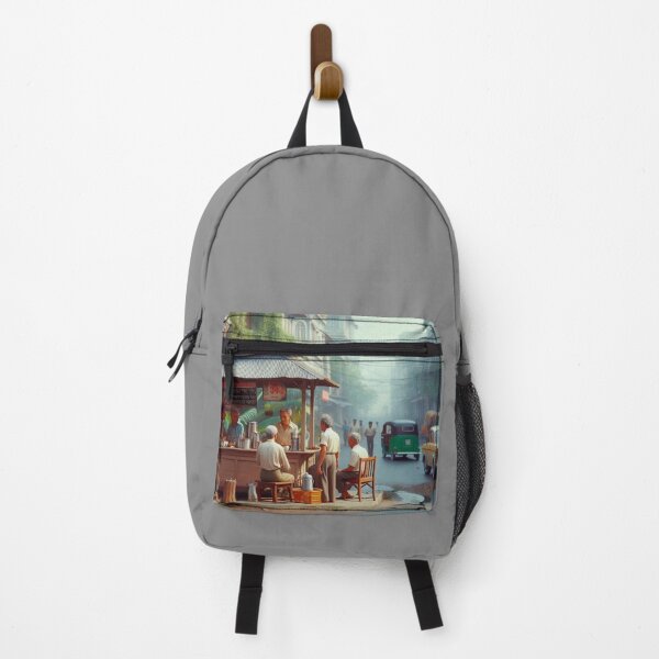 Item preview, Classic 1970s Rangpur – AI-Powered Colorful Roadside Café Scene for City Lovers, Travelers, and Vintage Enthusiasts designed and sold by knalpot-design.