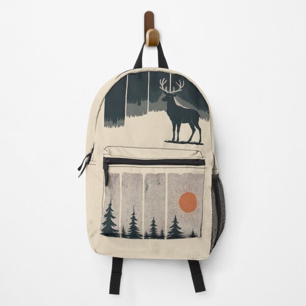 Item preview, A deer in the wild, outdoor and nature lover, deer Silhouette In Beautiful Nature, mountains, outdoors, adventure, camping designed and sold by Collagedream.