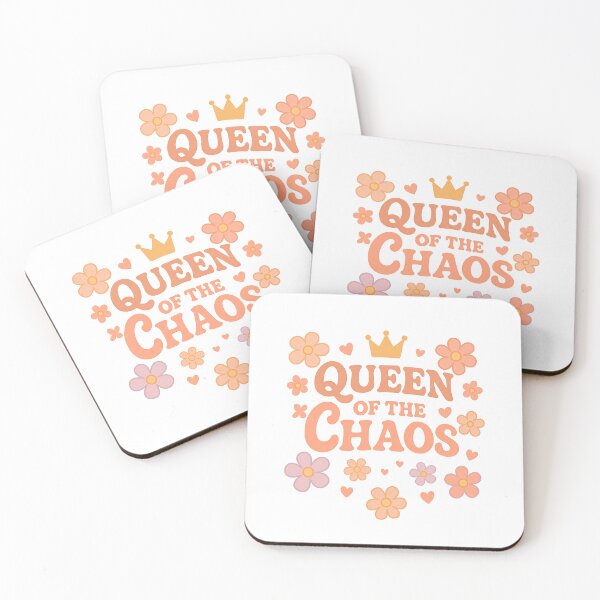 Item preview, Queen of the Chaos – Retro Mom Life with Flowers & Crown designed and sold by stylishdzign.