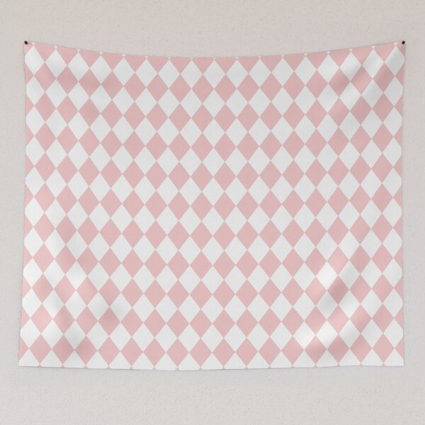 Item preview, Baby Pink White Harlequin Diamonds All Over designed and sold by Feeling Artsy.