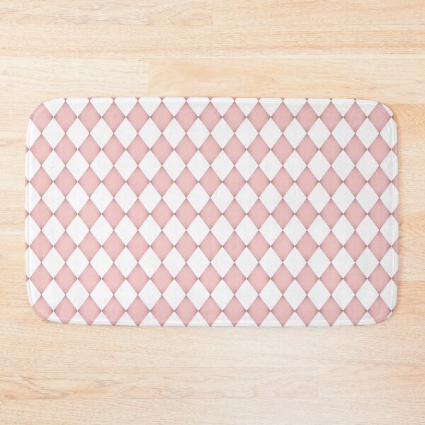 Item preview, Antique Baby Pink White Harlequin Diamonds All Over designed and sold by Feeling Artsy.